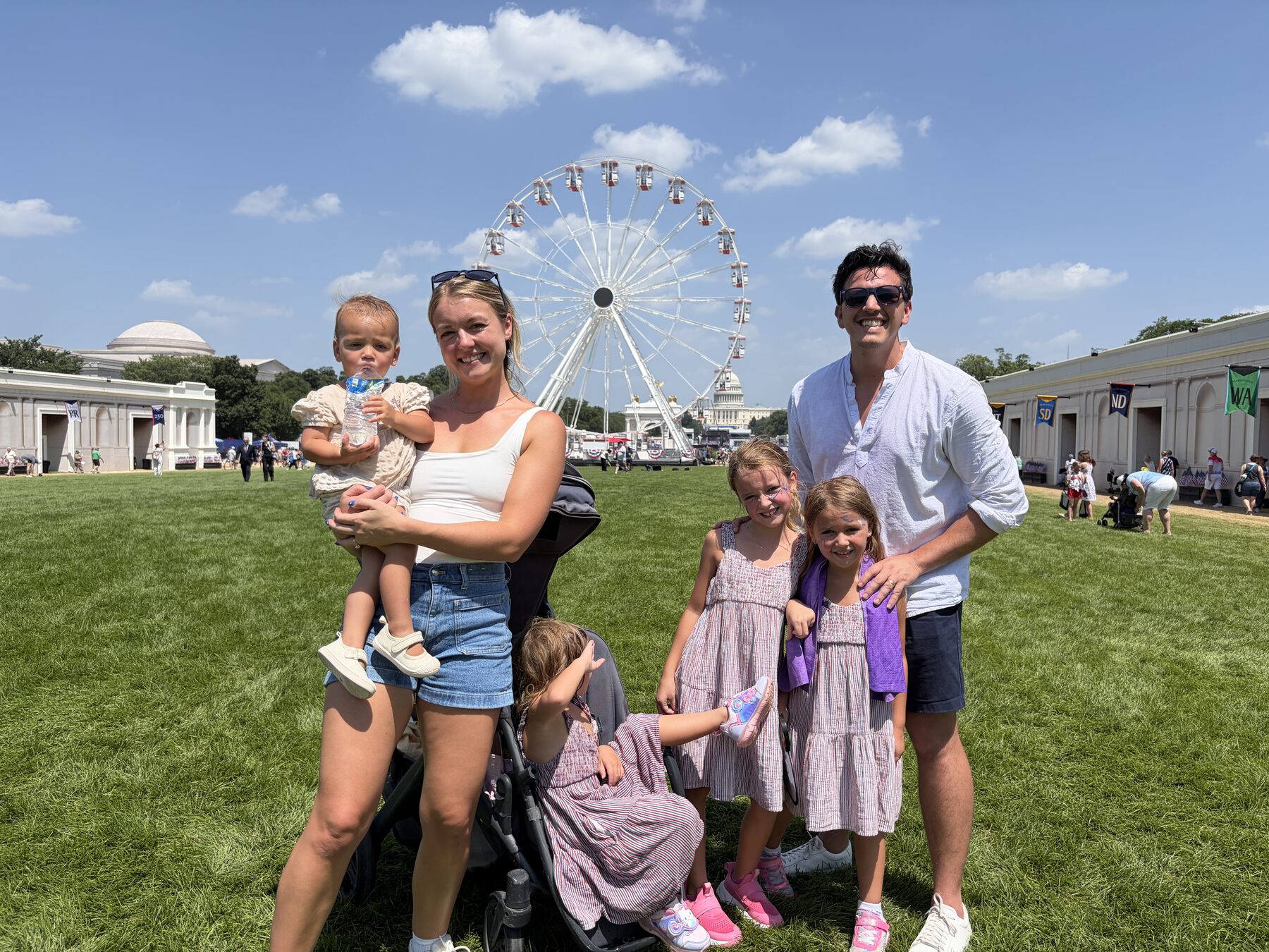 Michael with his wife and four daughters on the National Mall, July 4th